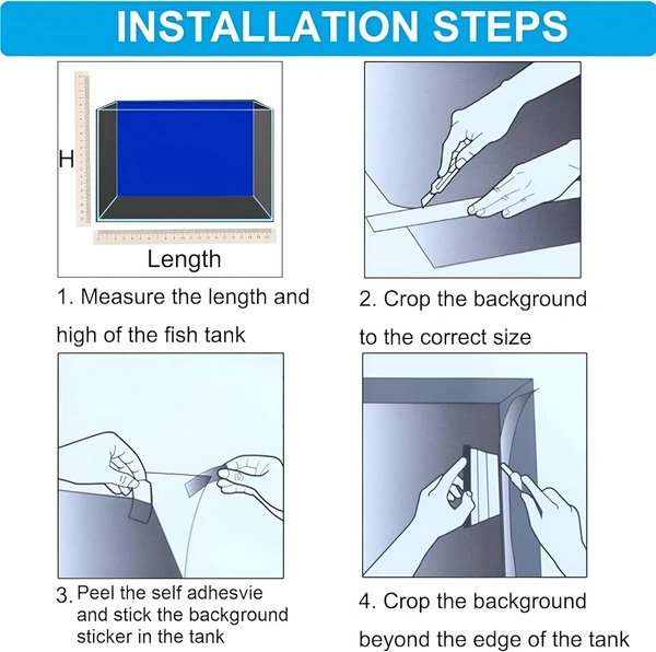 Blue Vinyl Paper 4 Sq. Feet(2/2) For Wrapping Aquarium Background | Height: 2 Feet - (Length 2 / Height 2) Feet - 4 Sq. Ft.