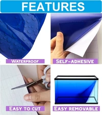 Blue Vinyl Paper 4 Sq. Feet(2/2) For Wrapping Aquarium Background | Height: 2 Feet - (Length 2 / Height 2) Feet - 4 Sq. Ft.