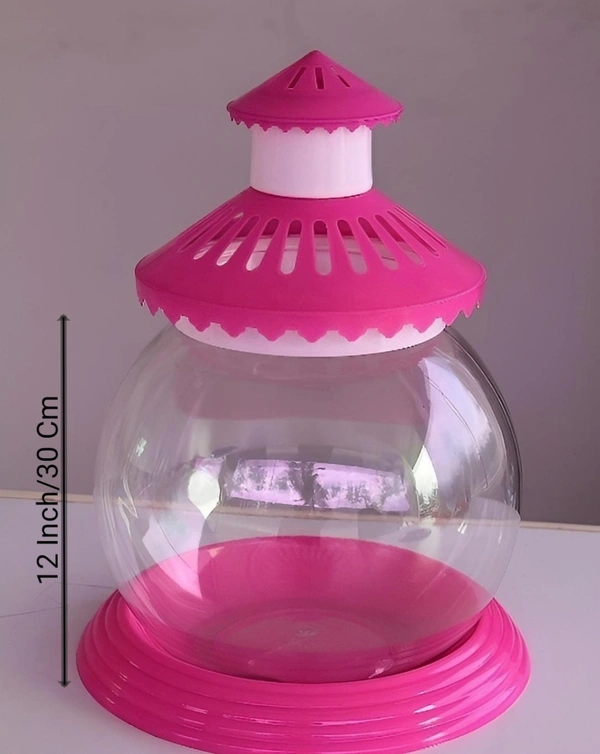 12 Inch Glass Bowl Aquarium With Cover - 12 Inch / 15 Liter