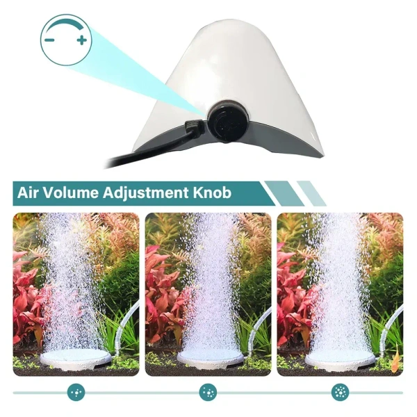 Venus Aqua APS360 Dual Outlet Aquarium Air Pump – 8W Silent Oxygen Pump for Fish Tanks (2 Nos 3.5L/min Output, EU Plug) - 8W-3.5L/M, APS-360