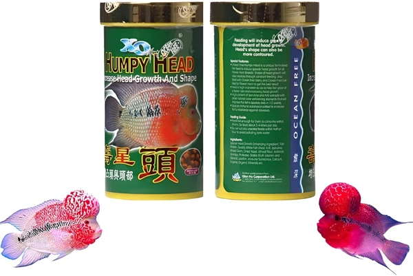 Ocean Free Humpy Head ( Original)100 Gm | Food For Flower Horn Fish | Increase Head Growth & Shape - 100 Gm