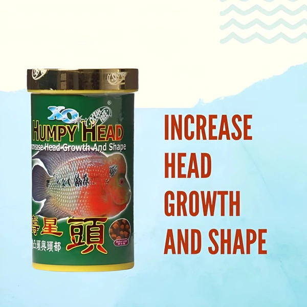 Ocean Free Humpy Head ( Original)100 Gm | Food For Flower Horn Fish | Increase Head Growth & Shape - 100 Gm