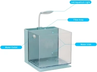 Imported Betta Fish Tank With Light and Filter| Fighter Fish Tank| Small Fish Tank| Nano Fish Tank| BL-06|Capacity:2.5 Liter - BL-06