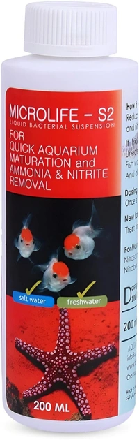 Microlife-S2 120 ml | For Quick Aquarium Maturation and Ammonia & Nitrite Removal - 120 ml