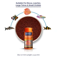 Intan Faux Worms โ High-Protein Slow Sinking Fish Food for Discus, Loaches, Tetras & Cichlids - 180 G