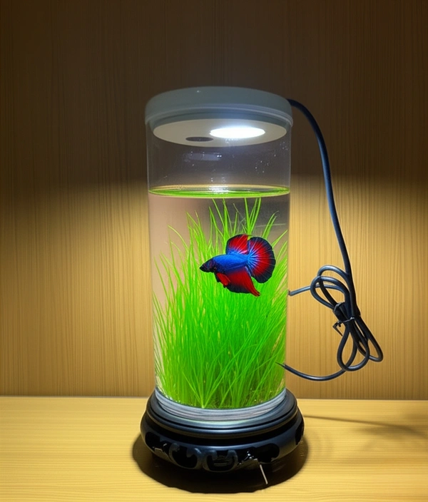 Blue Pet BluePet TP 10 Mini Aquarium – High Definition 4K Transparent Fish Tank with LED Light - TP 10