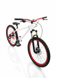 Custom Build mtb stunt cycle White and red combination with Alloy-steel body