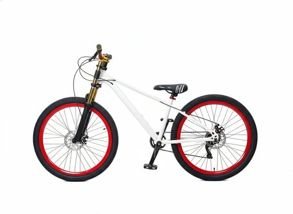 Custom Build mtb stunt cycle White and Red combination with Alloy-steel body