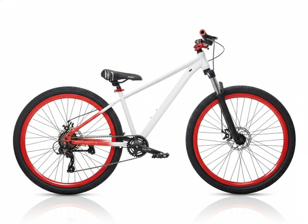 Custom Build mtb stunt cycle White and red combination with Alloy-steel body