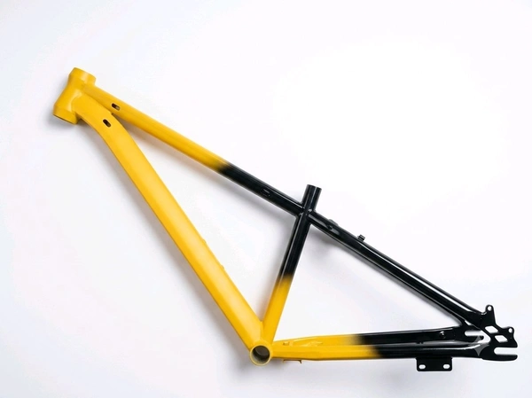 Custom Build MTB stunt cycle yellow and black Dirt Frame (14inch) down alloy-steel material light weight.