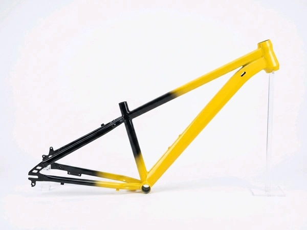Custom Build MTB stunt cycle yellow and black Dirt Frame (14inch) down alloy-steel material light weight.
