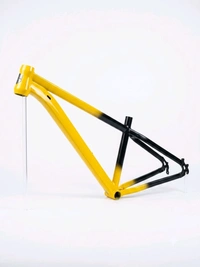 Custom Build MTB stunt cycle yellow and black Dirt Frame (14inch) down alloy-steel material light weight.