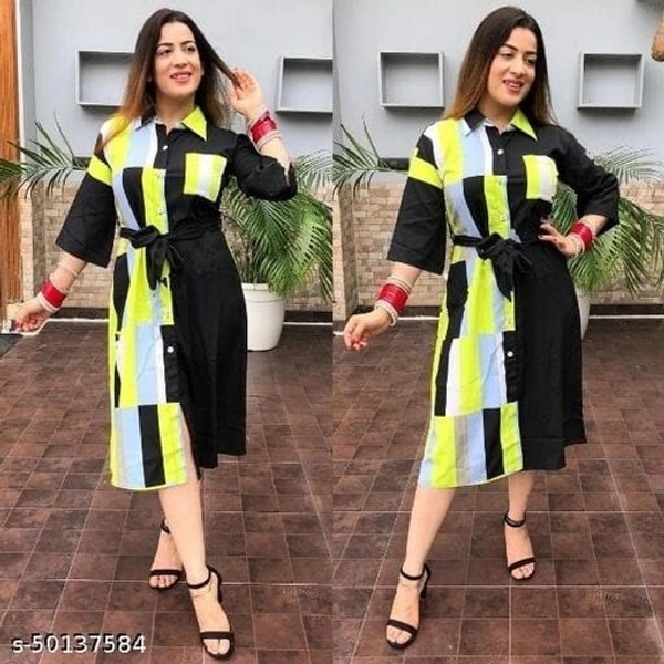 Women's Party Wear Onepiece - Yellow-Black, S