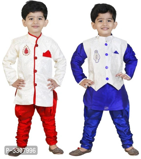 Silk Set For Boys - Delivery within 6-8 business days., Art silk, Return Within 7 days of delivery. Full Refund., Free shipping, 2-3 Years, ethnic jacket