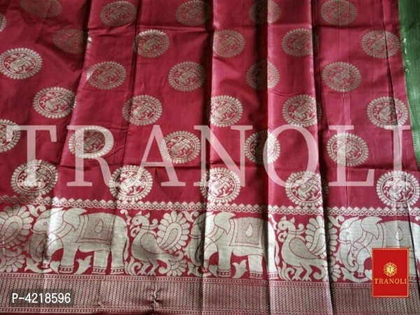 Tranoli Art Silk Woven Design Saree With Blouse Piece - Free shipping