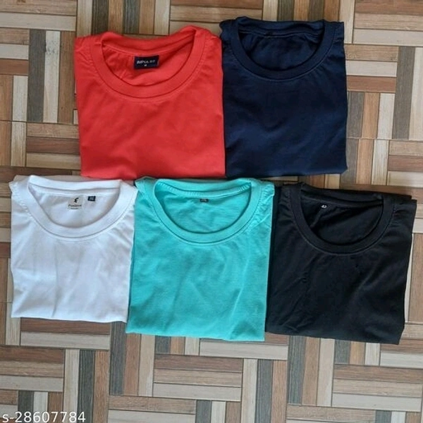 Combo Of 5 Basic T-shirt - cotton, XS (Chest Size: 34 in, Length Size: 23.5 in)