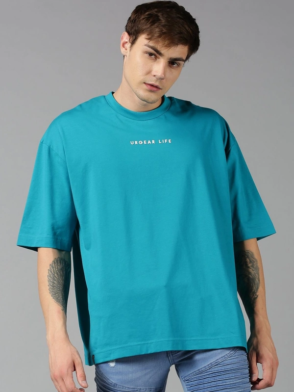 Drop Shoulder Printed Oversized T-shirt - cotton, S