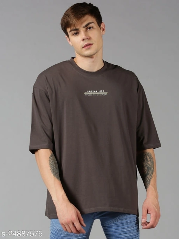 Drop Shoulder Printed Oversized T-shirt - cotton, S