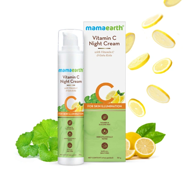 Mama Earth Vitamin C Night Cream For Women with Vitamin C and Gotu Kola for Skin Illumination - 50g