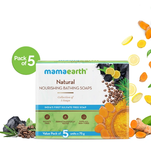 Mama Earth Natural Nourishing Bathing Soaps - 5x75g