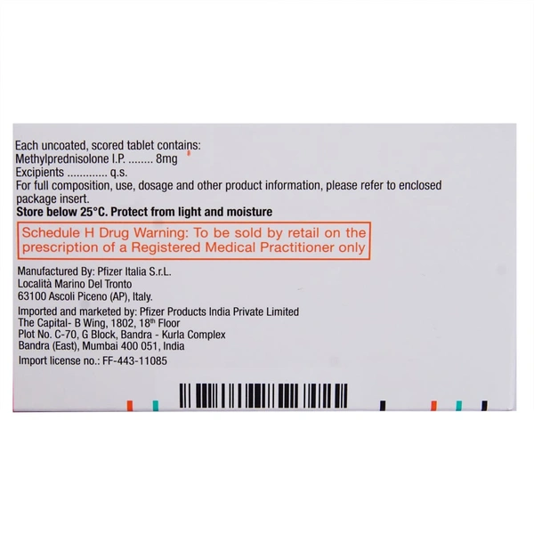 Medrol 8mg Tablet - Prescription Required
