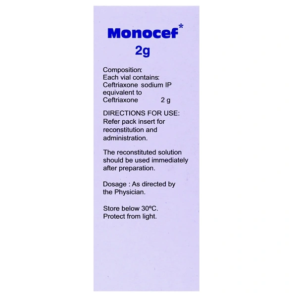 Monocef 2gm Injection  - Prescription Required