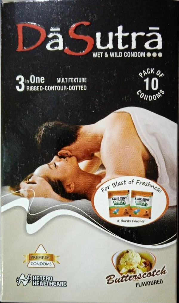 Da Sutra Wet & Wild Condom Butterscotch  Flavour (Pack Of 2 Box) 