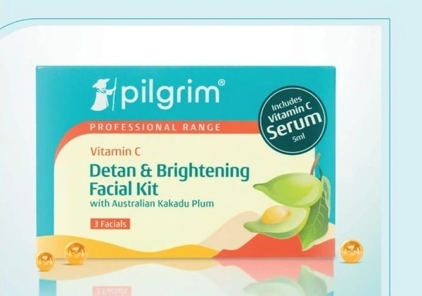Pilgrim Vitamin C Detan & Brightening Facial Kit - 77ml