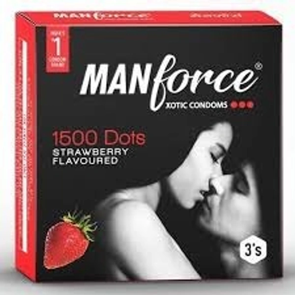 Manforce Xotic Strawberry Condoms 3pc Pack - Pack of 3