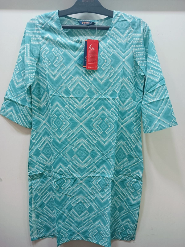 Dhuni By Avaasa Kurti - Medium, Cyan Aqua