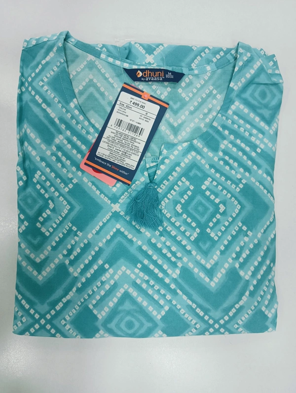 Dhuni By Avaasa Kurti - Medium, Cyan Aqua