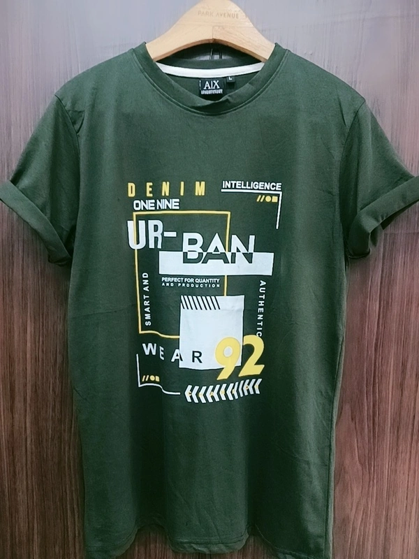 Men's Round Neck Tshirt - Medium, Olive Green