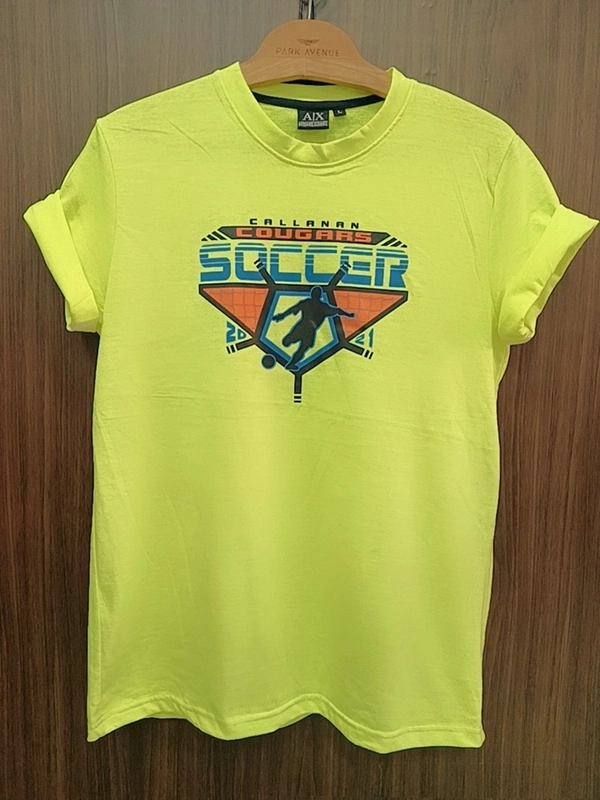 Men's Round Neck Tshirt - Large, Yellow