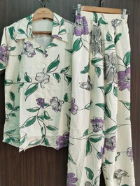 Night Suit (Co-ord Set) - off white, Medium