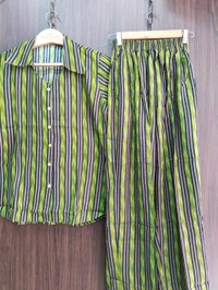 Womens Night Wear(Co-ord Set) - olive green, Small