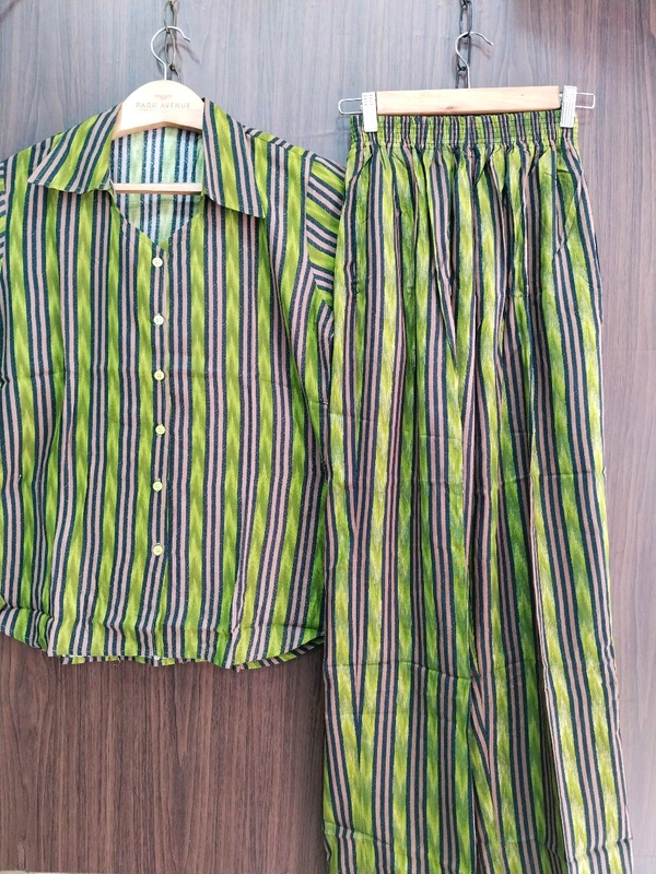 Womens Night Wear(Co-ord Set) - olive green, Medium