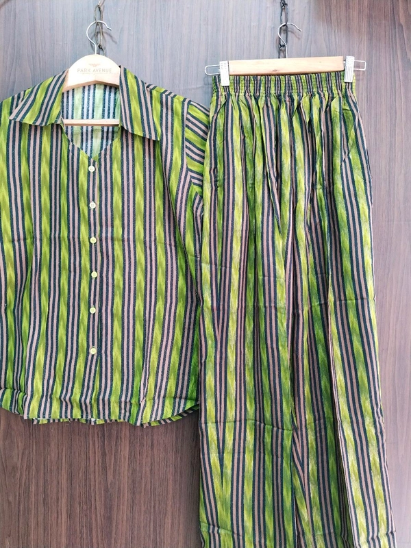 Womens Night Wear(Co-ord Set) - olive green, Medium