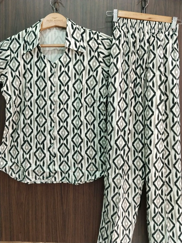 Womens Night Wear (Co-ord Set) - off white, Medium