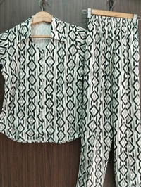 Womens Night Wear (Co-ord Set) - off white, Medium