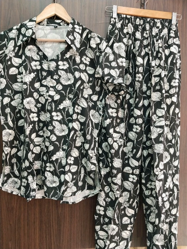 Womens Night Wear(Co-ord Set) - X-Large, Black