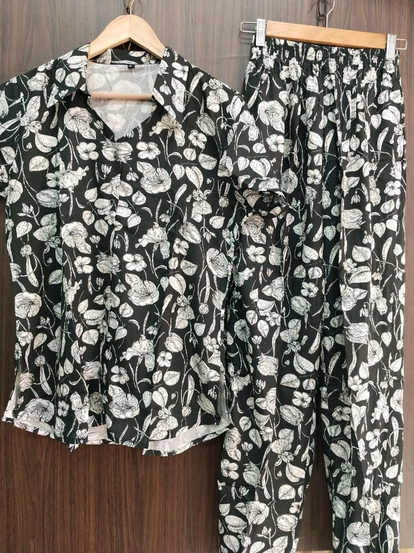 Womens Night Wear(Co-ord Set) - X-Large, Black