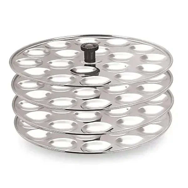 4 Plates Stainless Steel round Idly Stand/Idly Maker Makes 72 mini Idly at Once. (4 Plate mini Idli) (round mini idli 4 plate)