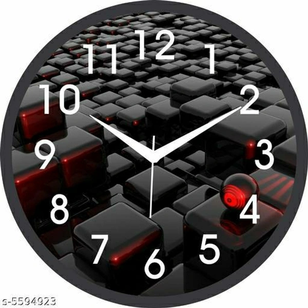 Analog 25 cm X 25 cm Wall Clock (Multicolor, With Glass, Standard)