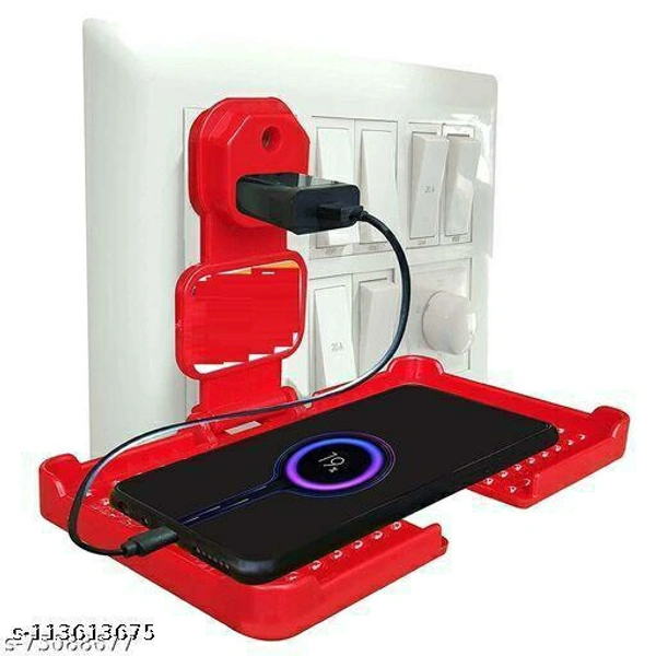 Multi-Purpose Wall Holder Stand for Charging Mobile Just Fit in Socket and Hang