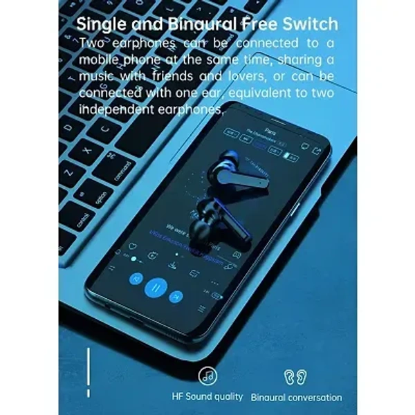 SHOP TRUE M19 Wireless Earbuds Headset Earbuds TWS Earphone Touch Control Mirror Digital Display Wireless Bluetooth 5.1 Headphones with Microphone.