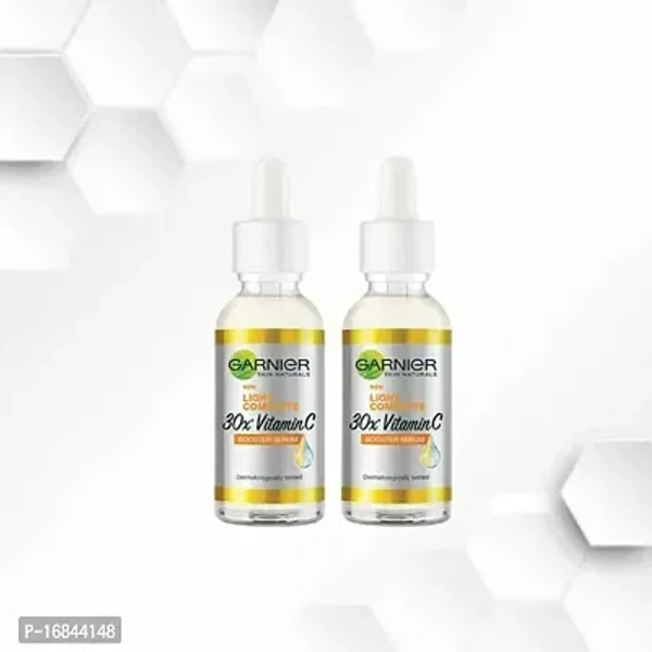(Pack of 2 -30 ML) Garnier Skin Naturals, Face Serum, Increases Skins Glow Instantly and Reduces Spots Overtime, Bright Complete Vitamin C Booster, 30 ml - 2