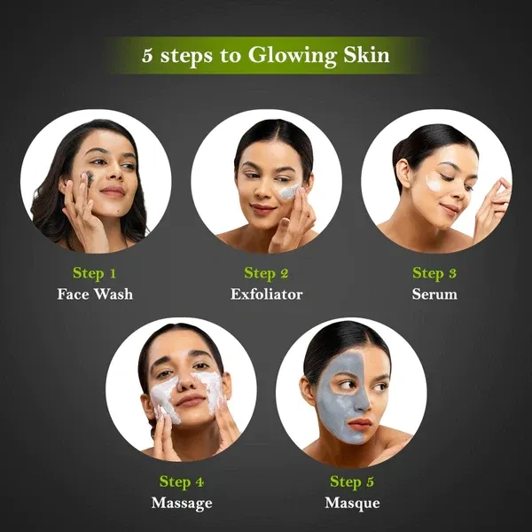 Lotus Herbals WhiteGlow Activated Charcoal 4 in 1 Facial kit (Brightening Facial kit suitable to all skin types)