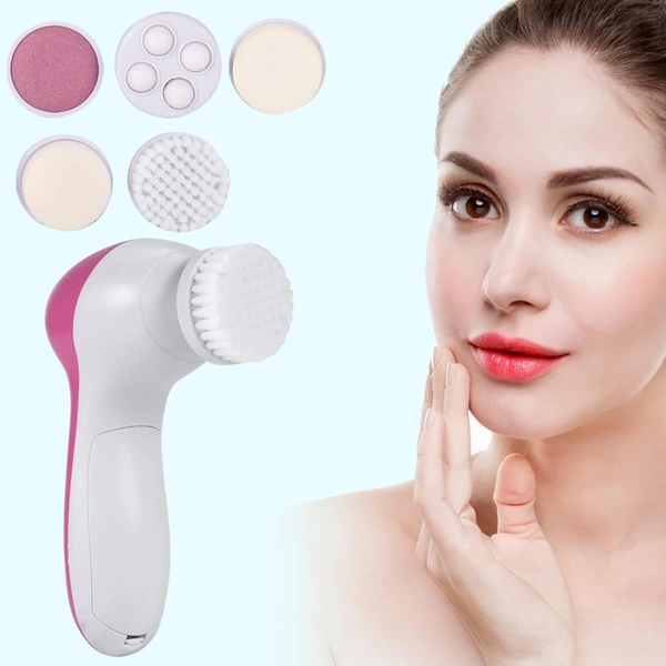 5 in 1 Beauty Care Massager Electric Face Massager Face Cleanser Massager Rechargeable Versatile Portable for Effectively Cleanses Facial Skin Pores