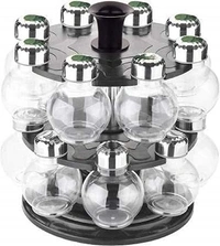 Multipurpose Plastic Big Revolving Spice Rack 16 in 1 / Masala Rack Set/Condiment Face, Nose Set/Spice Container Round Plastic Masala Spice Rack