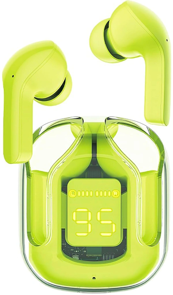 T6 Wireless Earbuds, Bluetooth Headphones with ENC Noise Canceling Translucent Earphones, HiFi Dual Stereo Microphone Mini in-Ear Earbuds with Charging Case and LED Digital Display